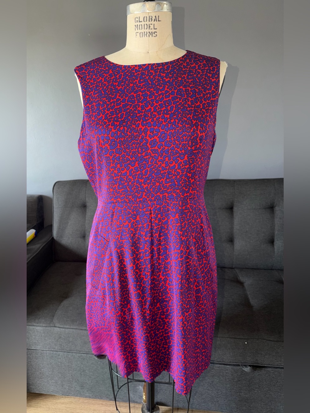 Diane von Furstenberg Carpeena Mini Leopard Camo Dress size 14